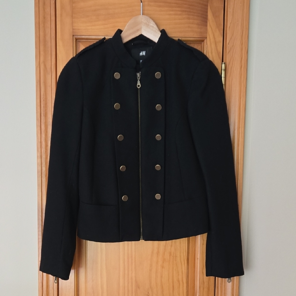 H&M Black Double-Breasted Jacket